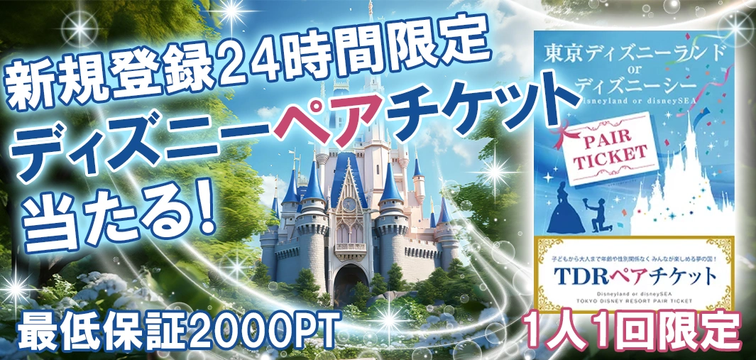 新規登録24時間限定　ディズニーチケット